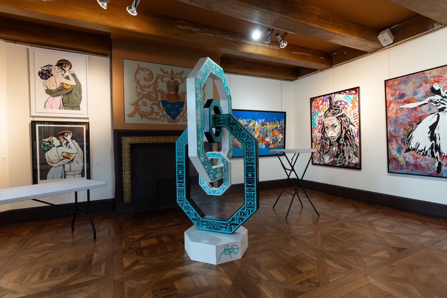 Vue d’accrochage de l’exposition Traversée Artistique